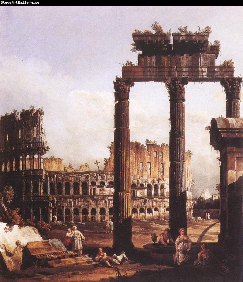 BELLOTTO, Bernardo Capriccio with the Colosseum